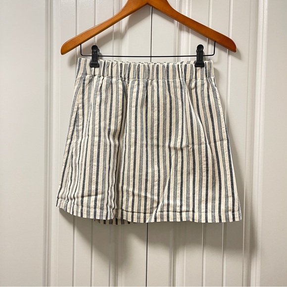 Oak + Fort High Waist Striped Button Wrap Skirt - Small - Picture 3 of 10